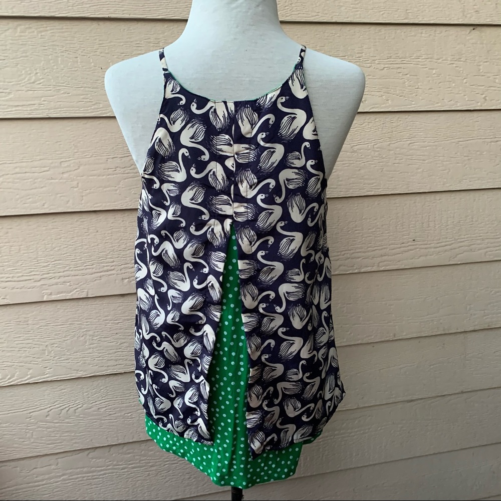 Anthropologie Porridge Layered Swing Tank Swans - Picture 3 of 6